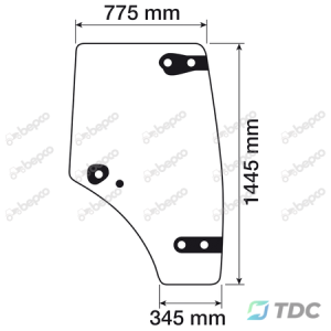 Dešinės pusės durų stiklas